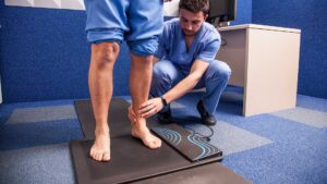 study of foot tread in a podiatry clinic